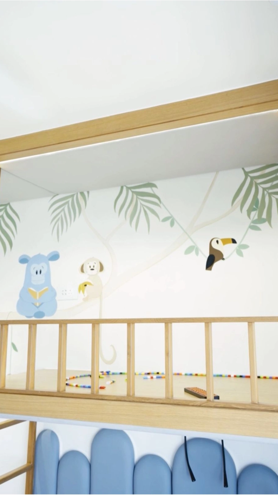 A subtle wall mural designed to enhance interiors with calm tones, natural elements, and visual harmony.