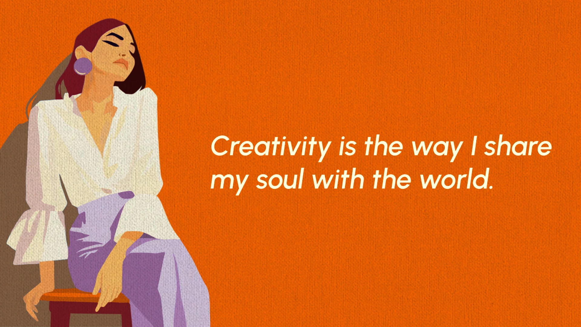 Creative illustration artwork by top mural artist in India with the quote "creativity is the way I share my soul with the World".