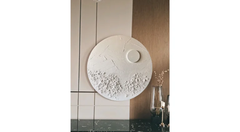 Abstract textured wall art created by a mural artist in India, ranked among the top abstract artworks in the country.