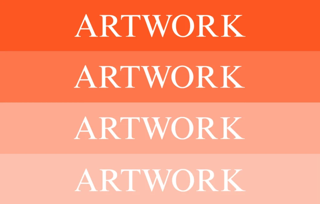 Section banner displaying the word artwork to introduce the creative portfolio section.